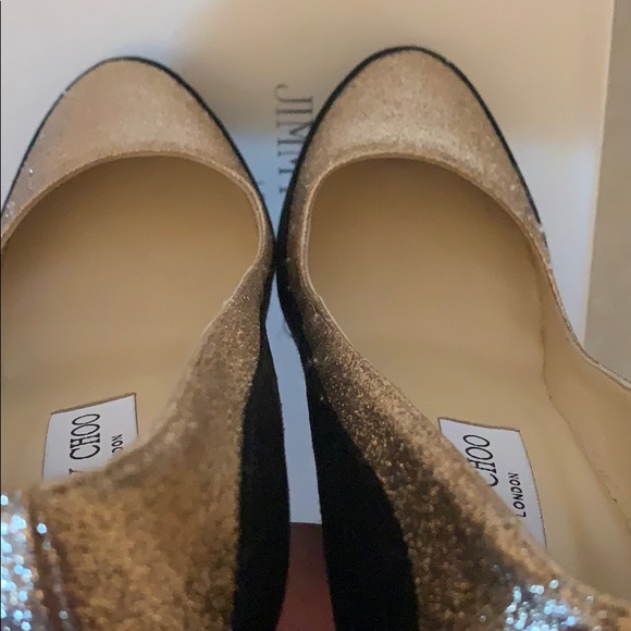 Jimmy Choo Sepia Suede/Glitter Pumps Size 37 - Picture 10 of 12